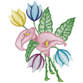 Matriz de bordado Flores 004