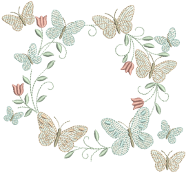 Matriz de bordado Guirlanda de Borboletas