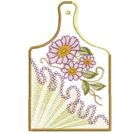 Matriz de bordado T�bua com La�os e Flores 03