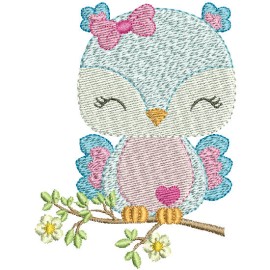 Matriz de bordado Coruja no galho