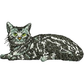 Matriz de bordado Gato detalhado 07