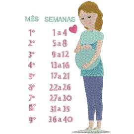 Matriz de bordado Semanas e Meses Gr�vida