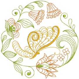 Matriz de bordado Borboletas Rippled 019