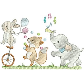 Matriz de bordado Animais de Circo