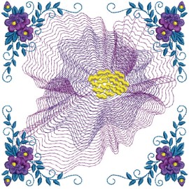 Matriz de bordado Flores Rippled 011