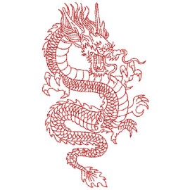 Matriz de bordado Drag�o Chin�s Ponto Corrido
