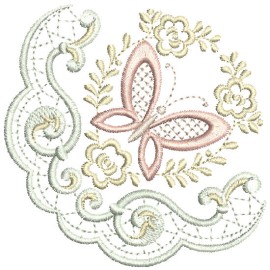 Matriz de bordado Borboleta com Moldura