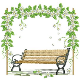 Matriz de bordado Banquinho no Jardim 002
