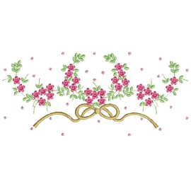 Matriz de bordado Moldura Ramos Flores