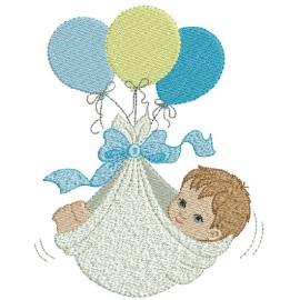 Matriz de bordado Menino Beb� com Bal�o