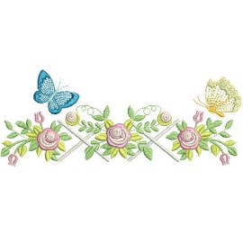 Matriz de bordado Barrinha Borboleta e Flores