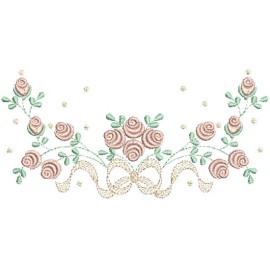 Matriz de bordado Ramo La�os e Rosas