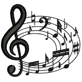Matriz de bordado Notas Musicais
