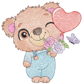 Matriz de bordado Ursinho com Cora��o