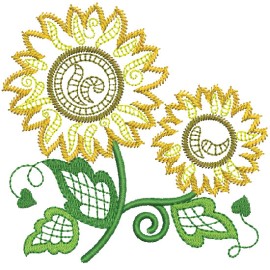 Matriz de bordado Girass�is 003