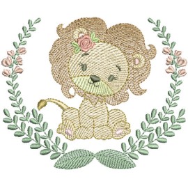 Matriz de bordado Leoa Raminho de Flores