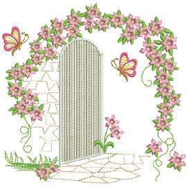 Matriz de bordado Banquinho no Jardim 003