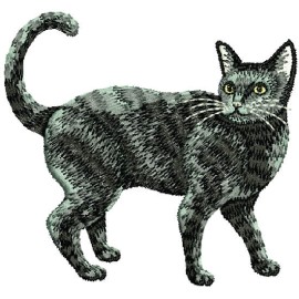 Matriz de bordado Gato detalhado 08