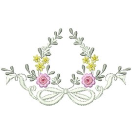 Matriz de bordado Moldura com Lao