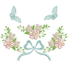 Matriz de bordado Borboleta com La�o 002