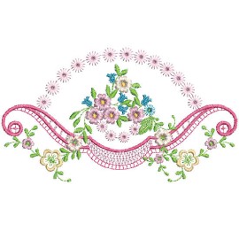 Matriz de bordado Decorao de Flores 002