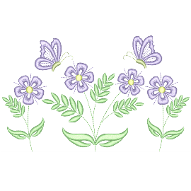 Matriz de bordado Flores com Borboletas 002