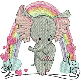 Matriz de bordado Elefante Arco-�ris