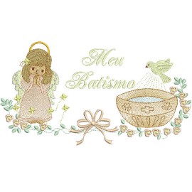 Matriz de bordado Meu Batismo Anjinho