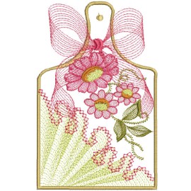 Matriz de bordado T�bua com La�os e Flores