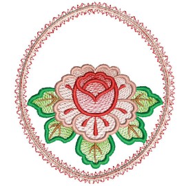 Matriz de bordado Flor com Moldura