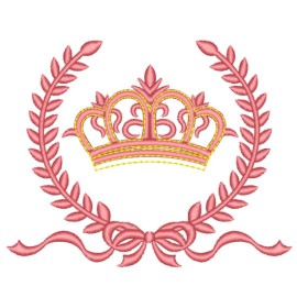 Matriz de bordado Coroa com Ramos e Lao