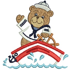 Matriz de bordado Urso Marinheiro Aplique