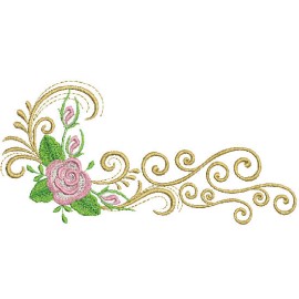 Matriz de bordado Rosa Arabesco