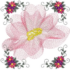Matriz de bordado Flores Rippled 05