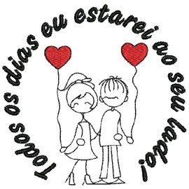 Matriz de bordado Namorados Frase