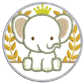 Matriz de bordado Elefante Raminho Aplique