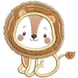 Matriz de bordado Le�ozinho Aplique/Ponto corrido