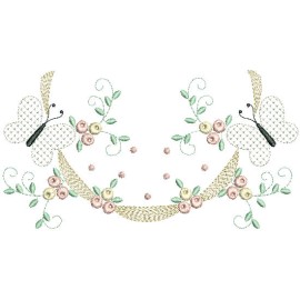 Matriz de bordado Ramo e Borboleta