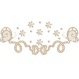 Matriz de bordado Moldura Borboleta 