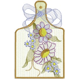 Matriz de bordado T�bua com La�os e Flores 06