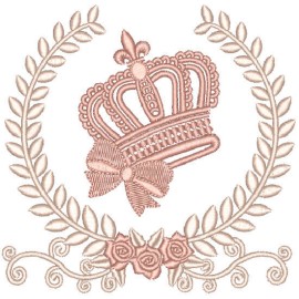 Matriz de bordado Ramos com coroa
