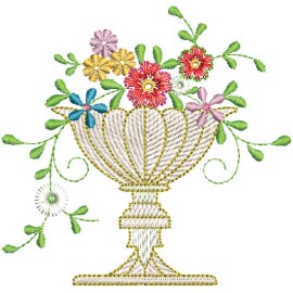 Matriz de bordado Flores Decora��o 001