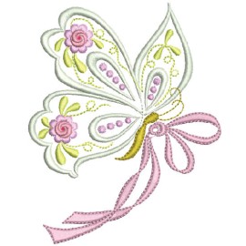Matriz de bordado Borboleta com La�o 003