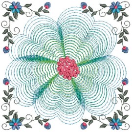 Matriz de bordado Flores Rippled 06