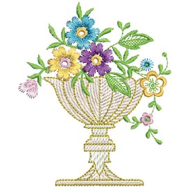 Matriz de bordado Flores Decora��o 008