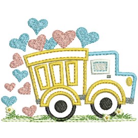 Matriz de bordado Caminh�o do Amor Aplique