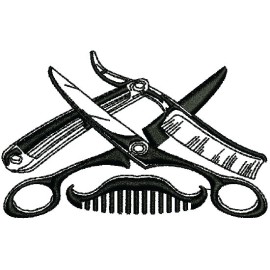 Matriz de bordado Cabeleireiro Simbolo