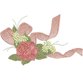 Matriz de bordado La�o e Rosa
