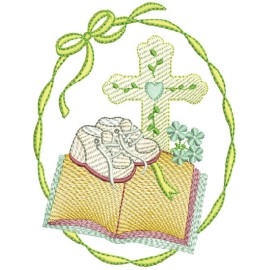 Matriz de bordado Religio Bblia Cruz