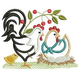 Matriz de bordado Galinha Aplique